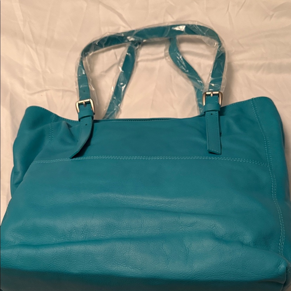 Garnet Hill Turquoise Tote Bag